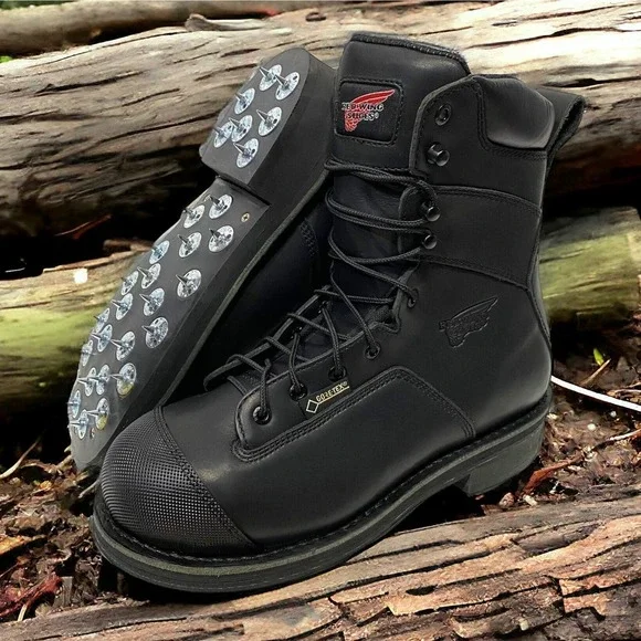 Red Wing Mens GoreTex Steel Toe Spiked Calk Logger Boots Size 8 EE Work New Rare Red Wing Mens GoreTex Steel Toe Spiked Calk Logger Boots  main image 4